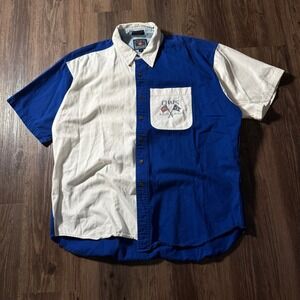 Chaps Ralph Lauren XL Button Up‎ Shirt Sailboat Graphic Short Sleeve